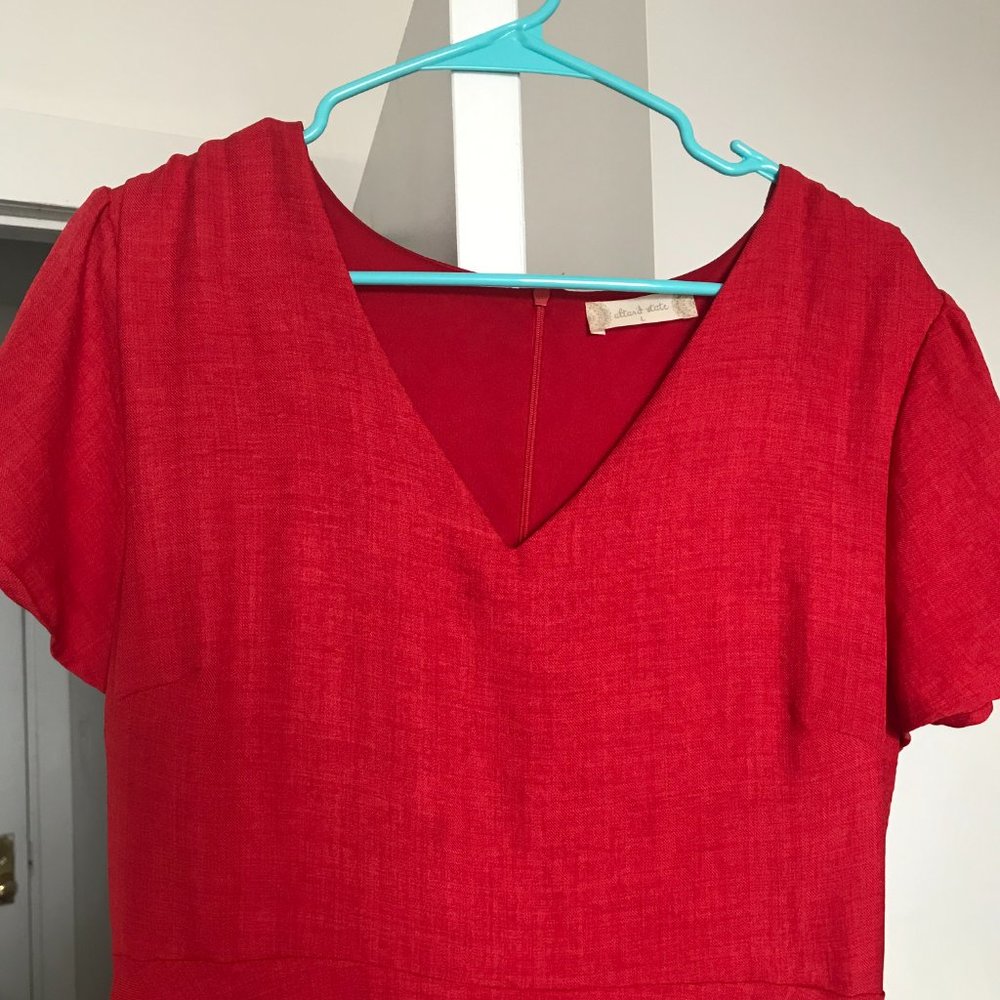 Altar'd State Short Sleeve Red Dress